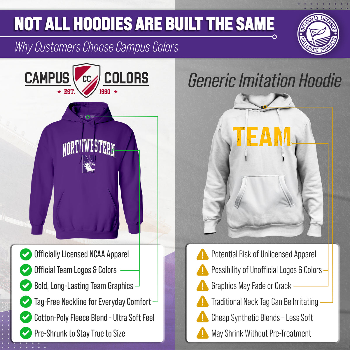 NWN Arch & Logo Gameday Hoodie - Purple
