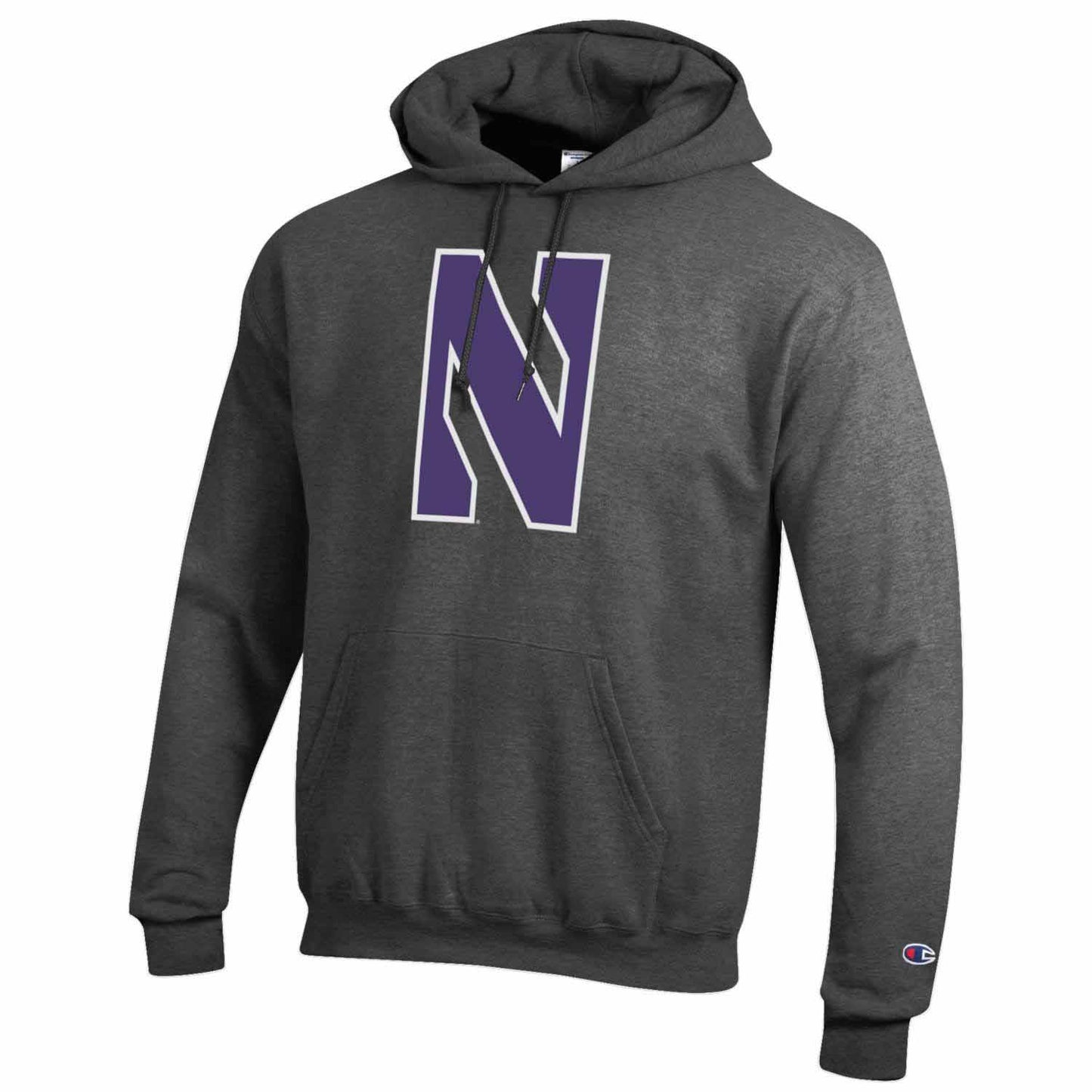 Northwestern Wildcats Adult Mascot Fleece Hooded Sweatshirt - Charcoal