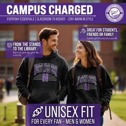 Northwestern Wildcats NCAA Adult Unisex Overtime Classics Hooded Fleece Sweatshirt - Black