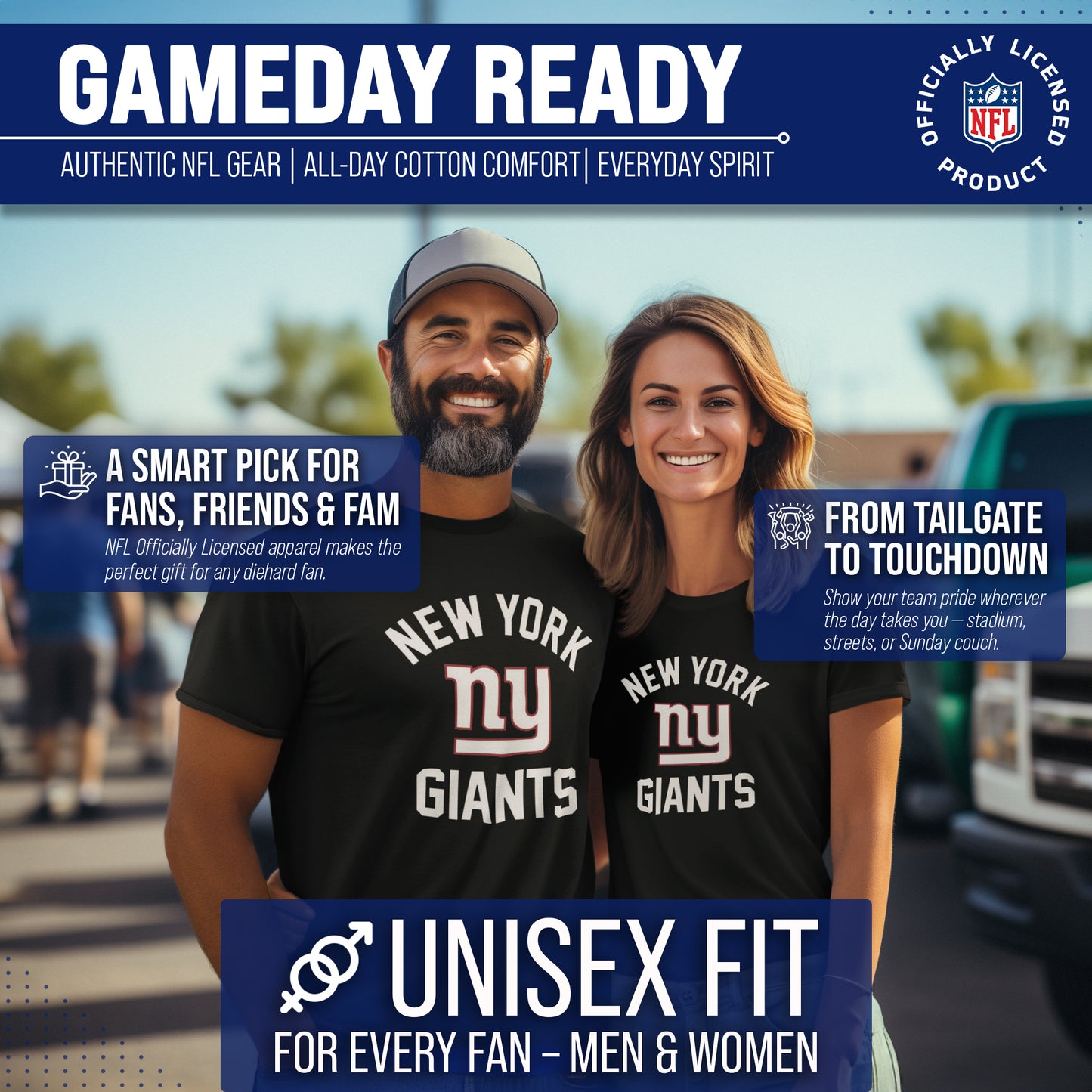New York Giants Team Fan Apparel NFL  Gameday T-Shirt - Black