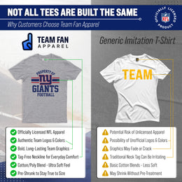 New York Giants NFL Adult Property Of T-Shirt - Sport Gray