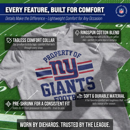 New York Giants NFL Adult Property Of T-Shirt - Sport Gray