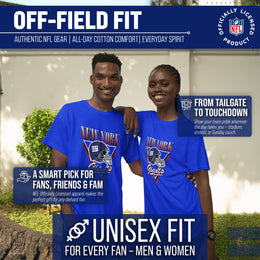 New York Giants NFL Adult Retro Triangle Unisex T-Shirt - Royal