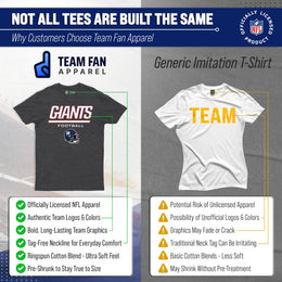New York Giants NFL Adult Football Helmet Tagless T-Shirt - Charcoal