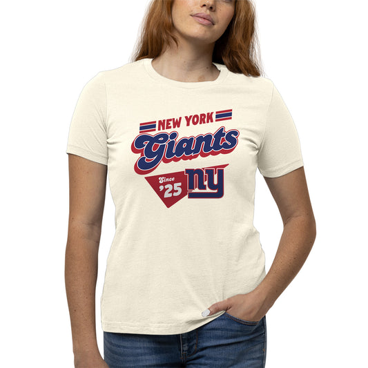 New York Giants  NFL Womens Vintage Charm T-Shirt Short Sleeve - Birch