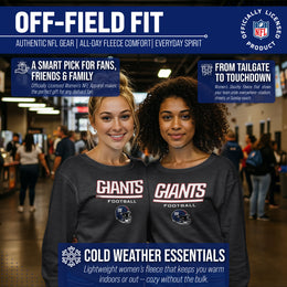 New York Giants NFL Womens Helmet French Terry Slouchy Top - Charcoal