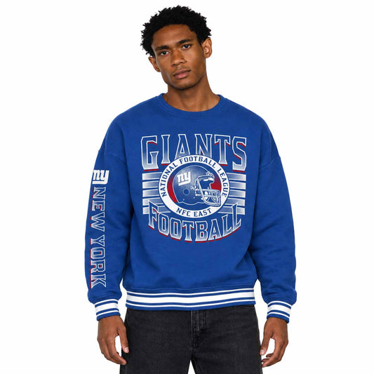 New York Giants  NFL Franchise Striped Rib Oversized Crewneck Men - Royal