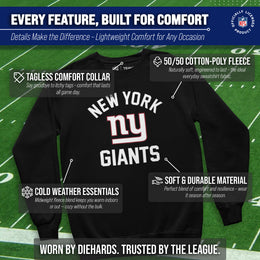 New York Giants NFL Adult Gameday Football Crewneck Sweatshirt - Black