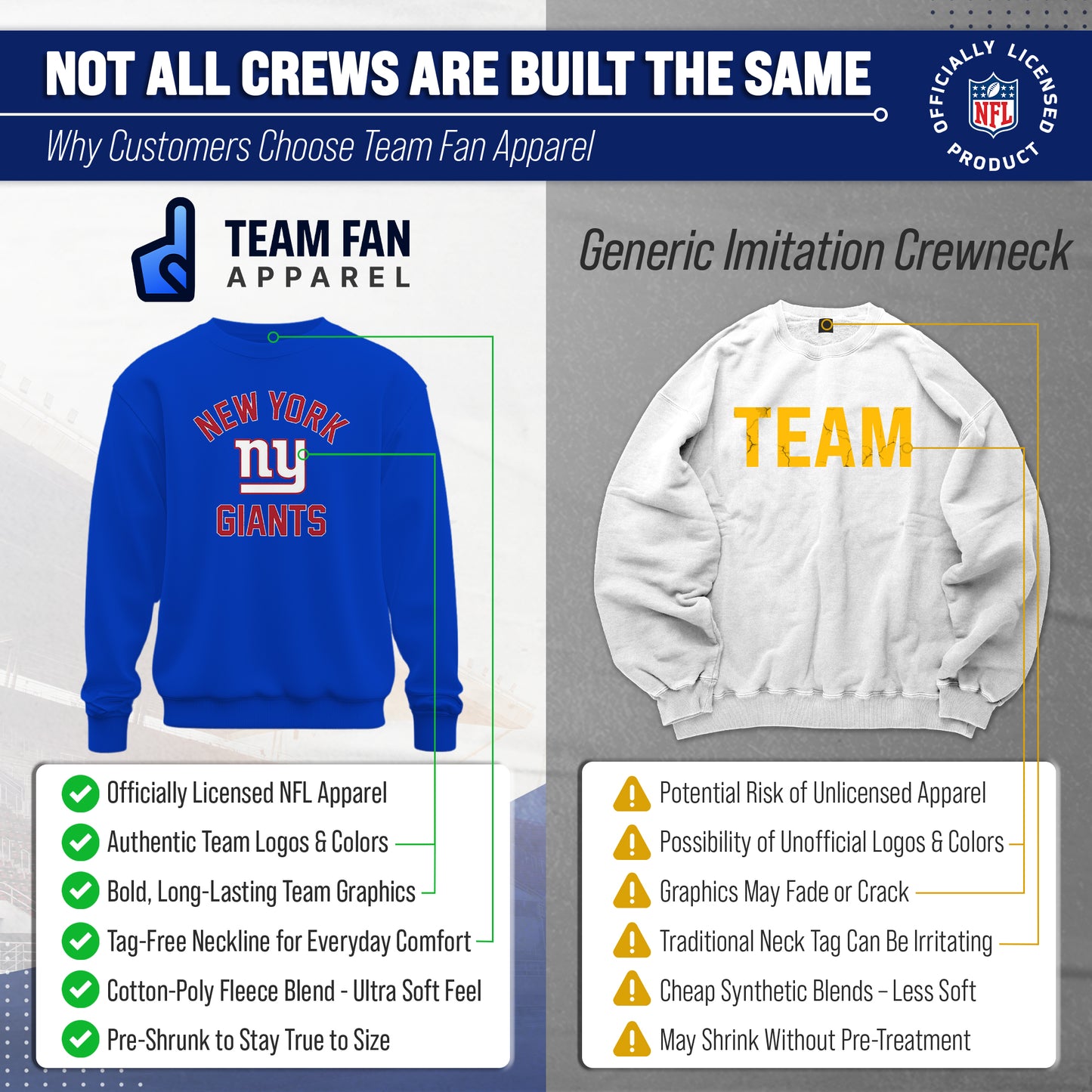 New York Giants  NFL Crewneck Sweatshirt - Royal