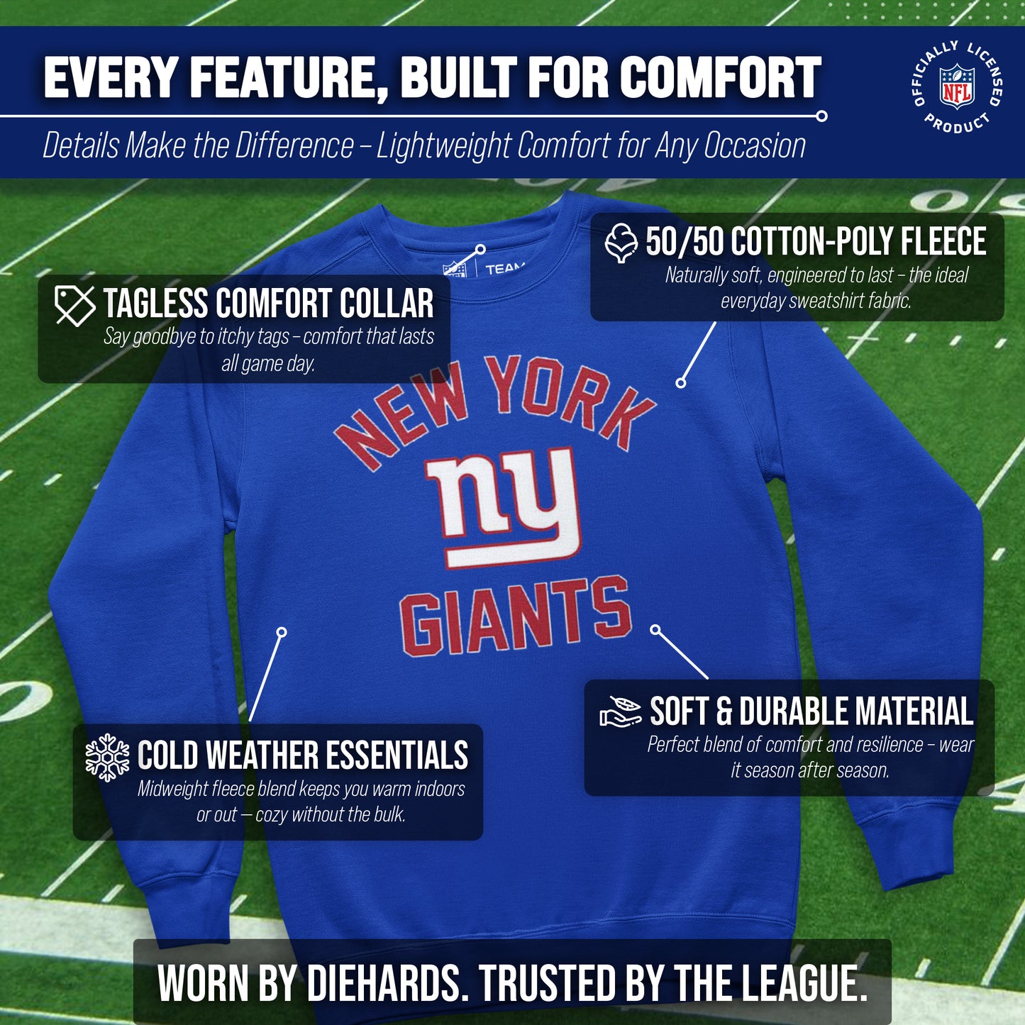 New York Giants  NFL Crewneck Sweatshirt - Royal