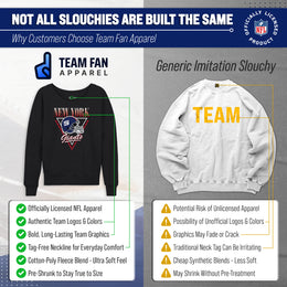 New York Giants NFL Womens Retro Triangle French Terry Slouchy Top- Raglan Sleeves - Heather Charcoal