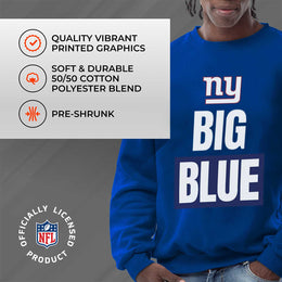 New York Giants NFL Adult Slogan Crewneck Sweatshirt - Royal