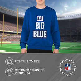 New York Giants NFL Adult Slogan Crewneck Sweatshirt - Royal