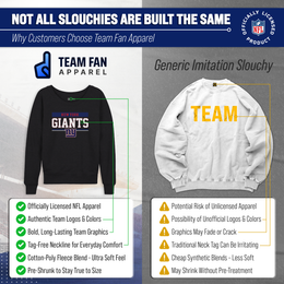 New York Giants NFL Womens Team Block French Terry Slouchy Top - Charcoal