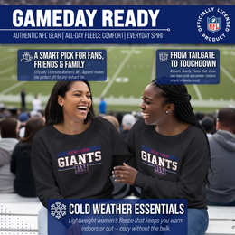 New York Giants NFL Womens Team Block French Terry Slouchy Top - Charcoal