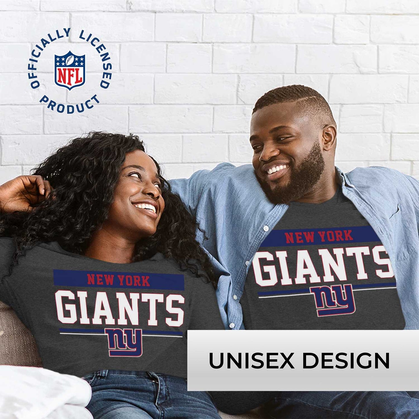 New York Giants NFL Adult Charcoal Long Sleeve T Shirt - Charcoal