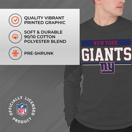 New York Giants NFL Adult Charcoal Long Sleeve T Shirt - Charcoal