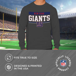 New York Giants NFL Adult Charcoal Long Sleeve T Shirt - Charcoal