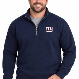 New York Giants  NFL Quarter Zip Fleece Pullover Unisex Sweatshirt - Navy