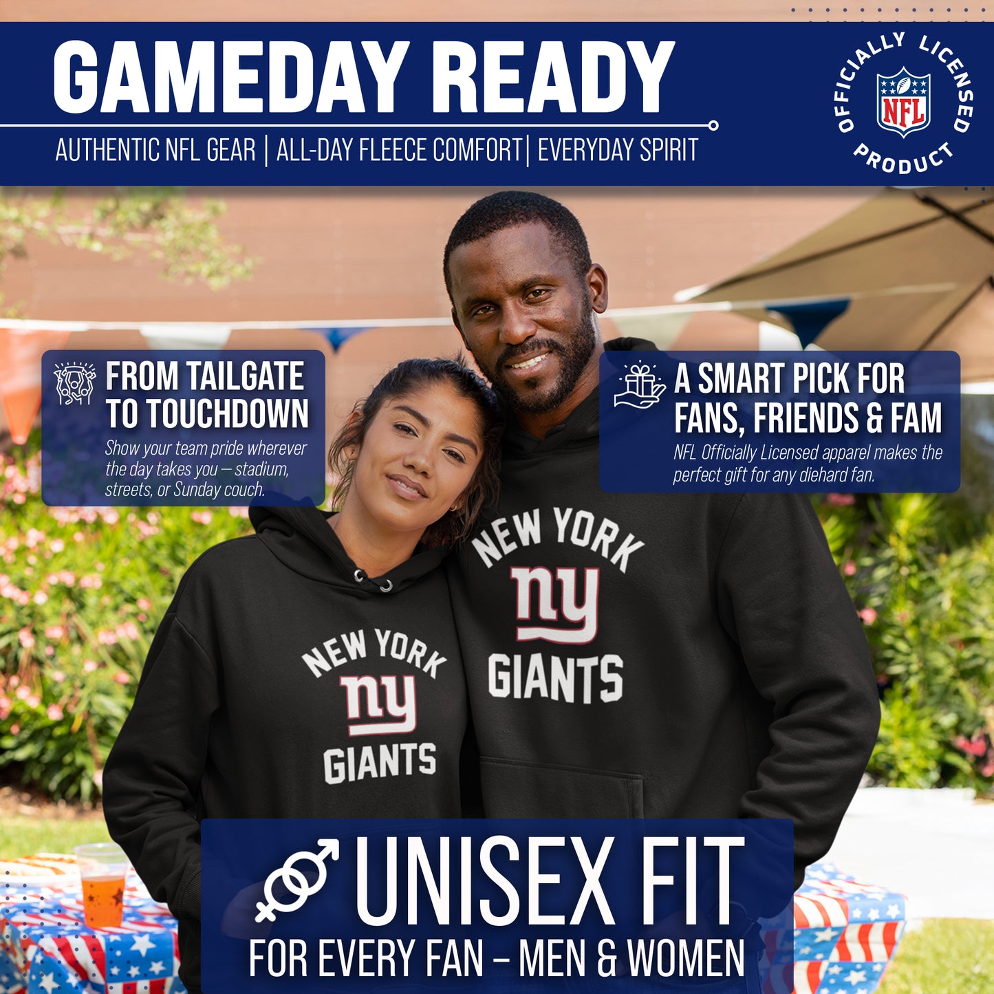 New York Giants Team Fan Apparel NFL  Gameday Hoodie - Black