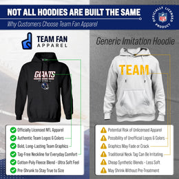 New York Giants Adult NFL Football Helmet Heather Hooded Sweatshirt  - Charcoal