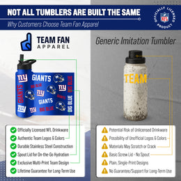 New York Giants NFL 34oz Quencher Stainless Steel Insulated Water Bottle - Royal