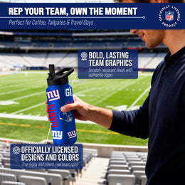 New York Giants NFL 34oz Quencher Stainless Steel Insulated Water Bottle - Royal