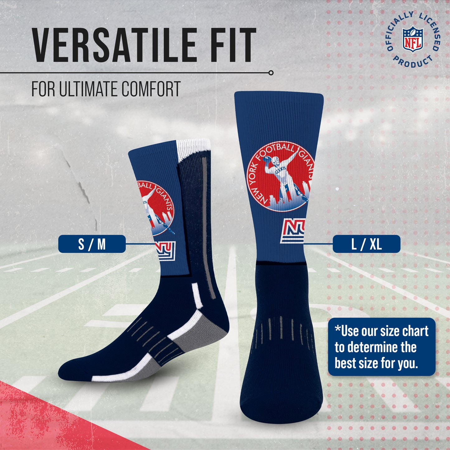 New York Giants NFL V Curve  Socks - Royal
