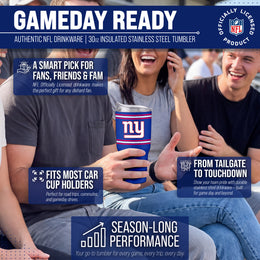 New York Giants  30 oz Stripe Powder Coat Tumbler | NFL Stainless - Royal