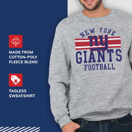 New York Giants NFL Team Stripe Crew Sweatshirt - Sport Gray