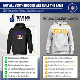 New York Giants NFL Youth Home Team Hoodie- Kids Hooded Sweatshirt - Black
