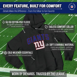 New York Giants NFL Youth Home Team Hoodie- Kids Hooded Sweatshirt - Black