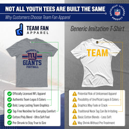 New York Giants NFL Youth Property Of Short Sleeve Lightweight T Shirt - Sport Gray