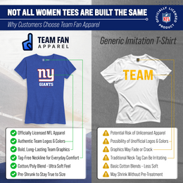 New York Giants  Women's NFL Big Logo Cotton T-Shirt - Royal