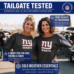 New York Giants NFL Womens Ultimate Fan French Terry Slouchy Top- Raglan Sleeves - Charcoal