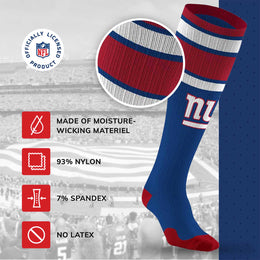 New York Giants NFL Adult Knee High-Performance Socks - Blue