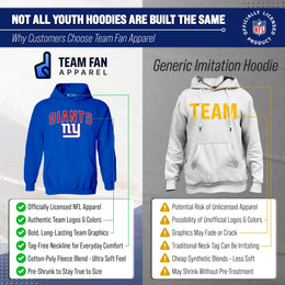 New York Giants NFL Youth Home Team Hoodie- Kids Hooded Sweatshirt - Royal