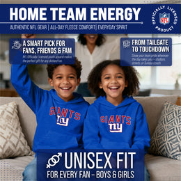 New York Giants NFL Youth Home Team Hoodie- Kids Hooded Sweatshirt - Royal
