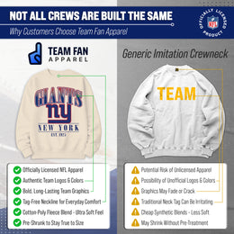 New York Giants Womens NFL Starstruck Crewneck Pullover - Cream