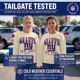 New York Giants Womens NFL Starstruck Crewneck Pullover - Cream