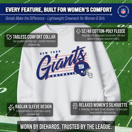 New York Giants Womens NFL Scrimmage Line Crewneck Pullover - Gray Heather