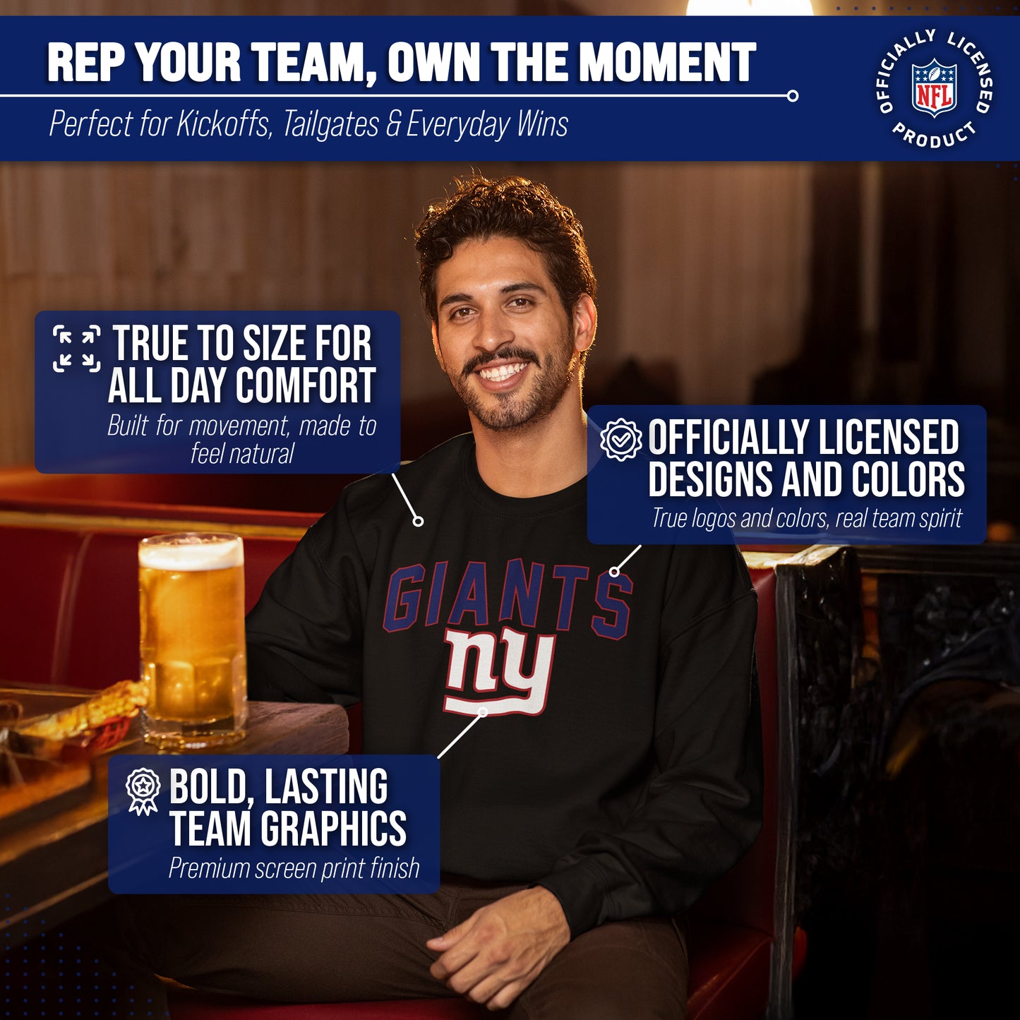 New York Giants NFL Home Team Crew - Black