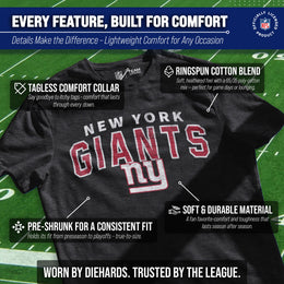New York Giants NFL Starting Fresh Short Sleeve Heather T-Shirt - Black