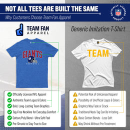 New York Giants NFL Adult All Star Heather Tag-Less T-Shirt - Blue Heather