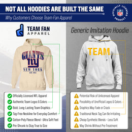 New York Giants Team Fan Apparel NFL Women's  Starstruck Fleece Pullover Hoodie - Cream