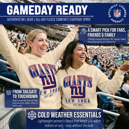 New York Giants Team Fan Apparel NFL Women's  Starstruck Fleece Pullover Hoodie - Cream