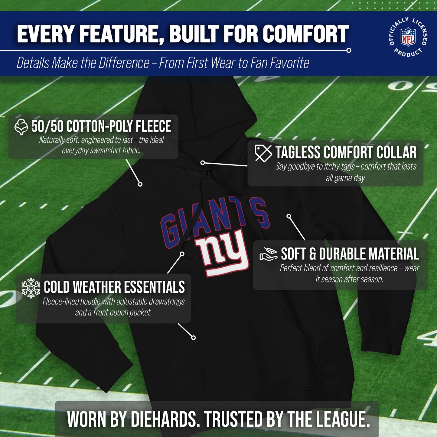 New York Giants NFL Home Team Hoodie - Black