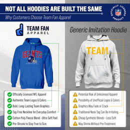 New York Giants NFL Adult Unisex All Star Soft Fleece Hooded Sweatshirt - Blue Heather