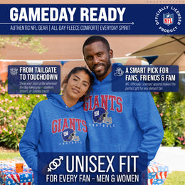 New York Giants NFL Adult Unisex All Star Soft Fleece Hooded Sweatshirt - Blue Heather
