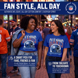 New York Giants  Women's Franchise Helmet Crop T-Shirt Mock Neck - Royal